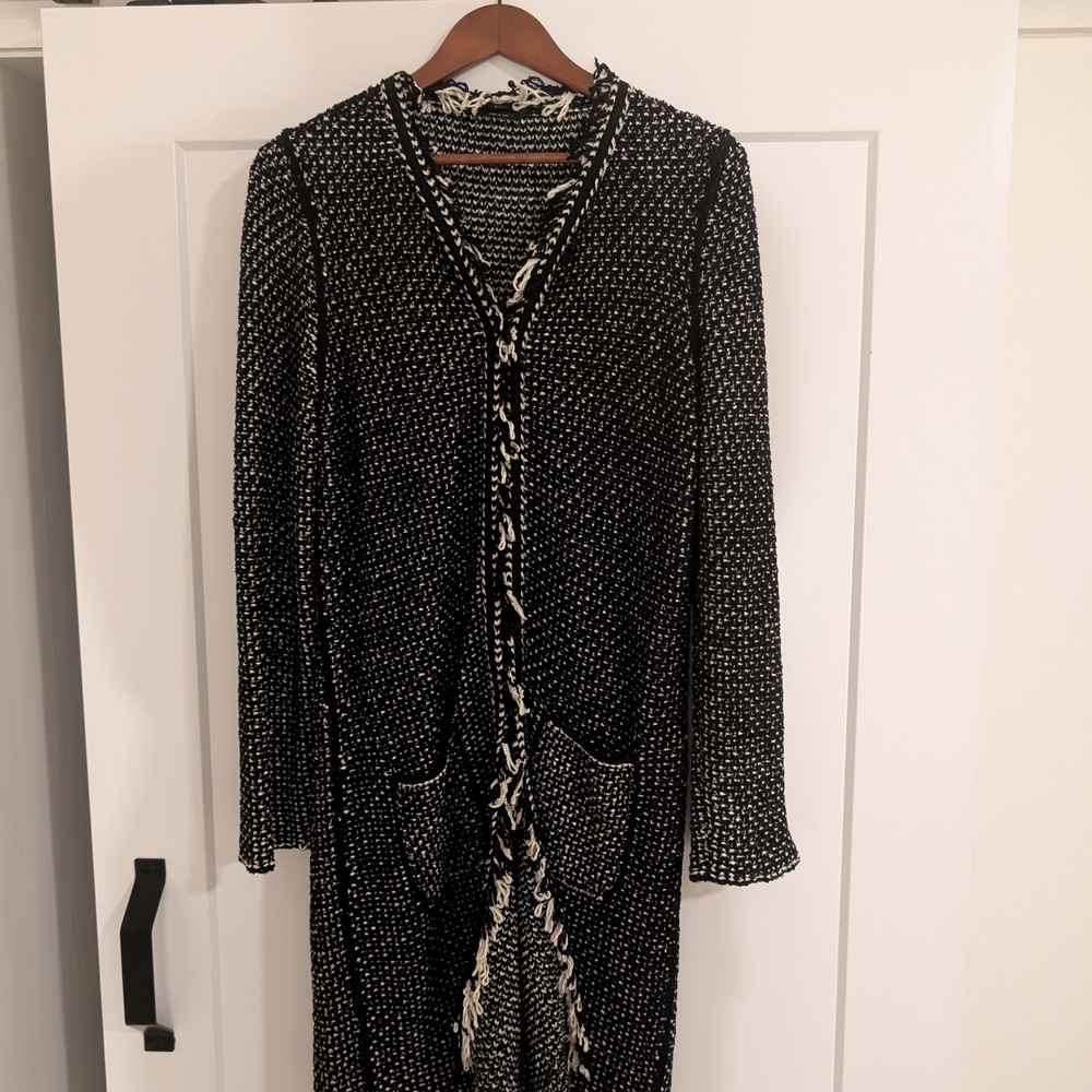 BOSS Black and White Knit Cardigan